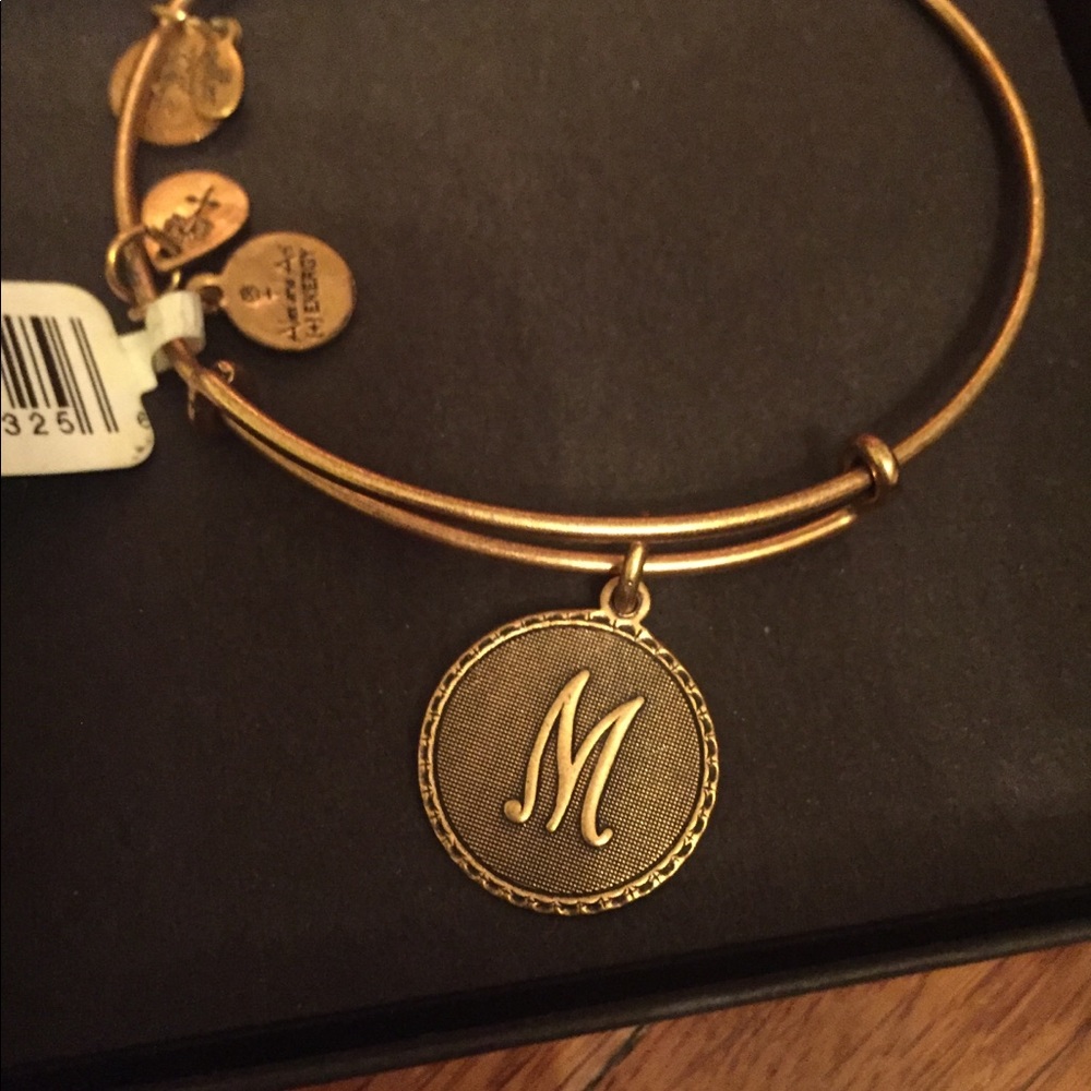 Alex and Ani Gold M Initial Bracelet